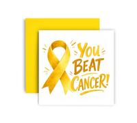 Huxters You Beat Cancer Card - Uplifting Congratulations Message for Cancer Survivor Chemo Warrior - Support Card for Men or Women Him or Her Friend or Family (Bladder Bone Sarcoma)