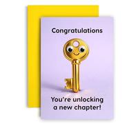 Huxters “You’re Unlocking A New Chapter!” New Home Card - Funny Key Housewarming Card - Congratulations Moving House Card