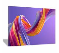 HUYEEI Abstract Canvas Wall Art Colored silk swirl Pictures,Modern Minimalist Paintings Prints,for Home Bedroom Office Decoration Living room Wall Decor(lavender27)-70x100cm Framed
