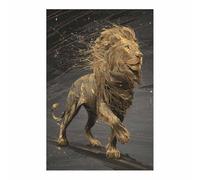 HUYEEI Animal Canvas Wall Art Golden Lions posters & prints, Suitable for Living Room Bathroom Bedroom Home Wall Decoration(golden79)-20x30cm Unframed