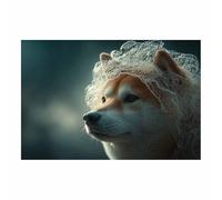 HUYEEI Animal Dog Canvas Wall Art Dogs entangled in net posters & prints, Suitable for Living Room Bathroom Bedroom Home Wall Decoration(brown177)-60x90cm Unframed