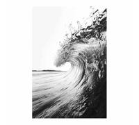 HUYEEI Black And White Posters Waves roll through emptiness Gray Abstract Painting, canvas prints wall art, Bedroom Bathroom Apartment Living Room Decor etc(Black and white)-70x100cm Unframed