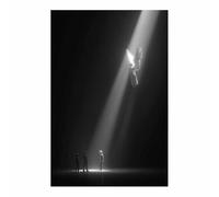 HUYEEI Black White Abstract Art Canvas Paintings Light Descending Upon the World Grey Neutral Wall Art for Living Room, For Bathroom Hallway, bedroom etc.(black and white)-60x80cm Unframed