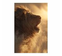 HUYEEI Canvas Print Wall Art Lions's Roarss Abstract Animal Paintings, Suitable for living room, bedroom, for Kids Room Decoretc.(brown11)-60x80cm Unframed