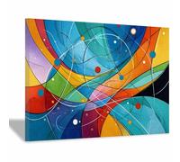 HUYEEI Canvas Wall Art Abstract Colored Thread Swirl Picture Poster,Modern Fantasy,for Living Room Bedroom Home Office Wall Decor(olive green86)-60x80cm Framed