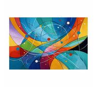 HUYEEI Canvas Wall Art Abstract Colored Thread Swirl Picture Poster,Modern Fantasy,for Living Room Bedroom Home Office Wall Decor(olive green86)-60x90cm Unframed