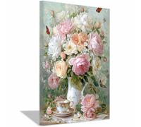 HUYEEI Canvas Wall Art Butterflies circling canvas art, canvas painting wall art pictures, For Farmhouse, Office, Gallery, Kitchen.(white33)-60x90cm Framed