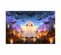 HUYEEI Canvas Wall Art Ghosts holding a candle Vintage Halloween Decor posters & prints Indoor Bedroom Bathroom Living Room Pictures(white30)-20x30cm Unframed