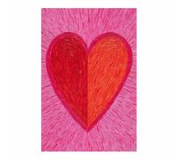 HUYEEI Canvas Wall Art Mural, Pink Heart Blooms, Love Heart Pattern Print For Living Room Hotel Restaurant Office Home Decor Poste(red)-30x50cm Unframed