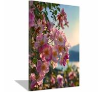 HUYEEI Canvas Wall Art Rosa rugosa canvas art, canvas painting wall art pictures, For Farmhouse, Office, Gallery, Kitchen.(pink153)-70x100cm Framed
