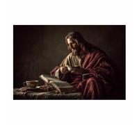 HUYEEI Christ Religions Canvas Wall Decor Readings scriptures and drinking Modern Abstract Religious Posters Prints for Living Room Bedroom Church Home Decoration(black101)-60x90cm Unframed