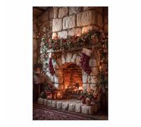 HUYEEI Christmas Canvas Wall Art Horse Hearth Stocking for Cozy Xmas Room Décor, Suitable for Living Room Bathroom Bedroom Home Wall Decoration(brown149)-60x80cm Unframed