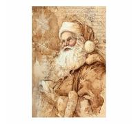 HUYEEI Christmas Wall Art Prints Santa Claus Art Prints Poster Painting Landscape Winter Art Picture Aesthetic for living room, bedroom(brown71)-20x30cm Unframed