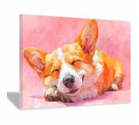 HUYEEI Dog Pictures For Wall Dogs Lying Asleep art prints and posters, Suitable for Living Room Bedroom Decor Kid's Room Wall Decoration(orange170)-60x90cm Framed