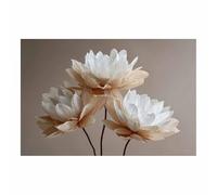 HUYEEI Forest Landscape Painting Paper-craft Lotusses Canvas Artwork posters & prints Suitable for Living Room Bathroom Bedroom Home Wall Decoration(white115)-20x30cm Unframed