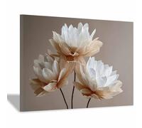 HUYEEI Forest Landscape Painting Paper-craft Lotusses Canvas Artwork posters & prints Suitable for Living Room Bathroom Bedroom Home Wall Decoration(white115)-40x60cm Framed