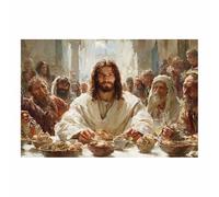 HUYEEI Jesus Art Pictures Posters Prints Painted face Religious Paintings, Wall Decor for Church,Prayer Room,Christians, Schools, Hospitals(white73)-40x60cm Unframed