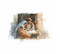 HUYEEI Jesus Canvas Wall Art Embracing thes lamb large mural decoration,Catholic home decor for Church Office Living Room Bathroom Inspiration Room(white65)-20x30cm Unframed