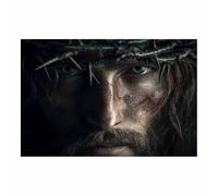 HUYEEI Jesus Canvas Wall Art Print Holy Wearing Thorns God Posters Catholic Artwork Trendy Living Room Home Bathroom Apartment Office Decor(black189)-70x100cm Unframed