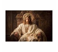 HUYEEI Jesus Canvas Wall Art Print Solemn image of thes throne God Posters Catholic Artwork Trendy Living Room Home Bathroom Apartment Office Decor(white119)-40x60cm Unframed