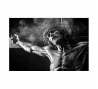 HUYEEI Jesus Canvas Wall Art Torture ons thes rack large mural decoration,Catholic home decor for Church Office Living Room Bathroom Inspiration Room(black and white25)-60x90cm Unframed