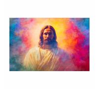 HUYEEI Jesus Picture Poster Ablaze withs s light Christ Canvas Painting Wall Art Print,for Living Room,bedroom Apartment office corridor Decor(multicolored50)-20x30cm Unframed