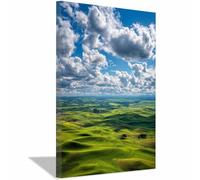 HUYEEI Landscape Pictures For Wall Rotating Hillss and Fields art prints and posters, Suitable for Living Room Bedroom Decor apartment Wall Decoration(blue)-20x30cm Framed