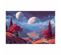 HUYEEI Landscape Wall Art Aliens scenery Modern Canvas Print On Artwork, Suitable for living room, bedroom, for Kids Room Decoretc.(multicolored)-60x80cm Unframed