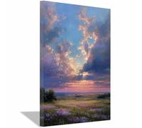 HUYEEI Landscape Wall Art Fields Clouds Modern Canvas Print On Artwork, Suitable for living room, bedroom, for Kids Room Decoretc.(blue21)-60x80cm Framed