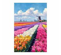 HUYEEI Landscape Wall Art Flower Fields Winds Modern Canvas Print On Artwork, Suitable for living room, bedroom, for Kids Room Decoretc.(pink26)-40x60cm Unframed