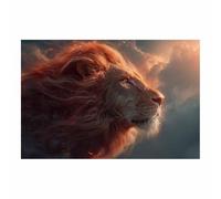 HUYEEI lion Pictures For Wall Lions Facing the windss art prints and posters, Suitable for Living Room Bedroom Decor Kid's Room Wall Decoration(orange93)-60x80cm Unframed