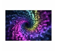 HUYEEI Modern Abstract Art Painting Colored block swirl Canvas Wall Art Picture Print,for Office Living Room Bedroom Bathroom Home Wall Decor(Purple;23)-20x30cm Unframed