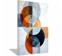 HUYEEI Modern Abstract Art Painting Interlocking ring structures Canvas Wall Art Picture Print,for Office Living Room Bedroom Bathroom Home Wall Decor(multicolored)-60x90cm Framed
