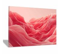 HUYEEI Modern Abstract Art Painting Pink Waves Pattern Canvas Wall Art Picture Print,for Office Living Room Bedroom Bathroom Home Wall Decor(pink93)-60x90cm Framed