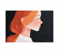 HUYEEI Modern Abstract Art Painting Profile woman Canvas Wall Art Picture Print,for Office Living Room Bedroom Bathroom Home Wall Decor(brown28)-70x100cm Unframed