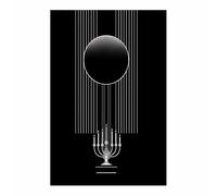 HUYEEI Vintage Abstract Canvas Painting Moon Candle Painting Decor Art Posters and Prints Pictures,for Hallway Bedroom Modern Home Decoration(black200)-60x90cm Unframed