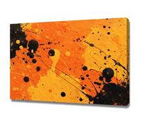 HUYEEI Vintage Abstract Canvas Painting Splashed ink spots Decor Art Posters and Prints Pictures,for Hallway Bedroom Modern Home Decoration(orange)-60x80cm Framed