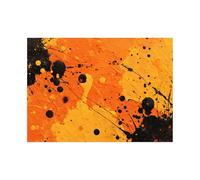 HUYEEI Vintage Abstract Canvas Painting Splashed ink spots Decor Art Posters and Prints Pictures,for Hallway Bedroom Modern Home Decoration(orange)-70x100cm Unframed