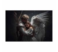 HUYEEI Wings Canvas Murals, Wings of Warmth, Posters and Prints Modern Wall Art Picture, for living room, bedroom, Apartment Corridor Office etc.(white)-80x120cm Unframed