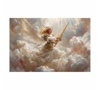HUYEEI Wings Canvas Wall Art, Cloud Sky Battle Wings, Science Fiction Artworks, Suitable for Living Room Bedroom Decor Kid's Room Wall Decoration(white)-80x120cm Unframed