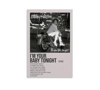 HUYEHEHERRY Whitney Houston Poster Wall Art Canvas Cover Vintage Aesthetic Design Poster Decorative Painting for Living Rooms 20x30inch(50x75cm) Unframe-style