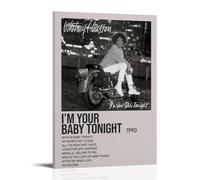 HUYEHEHERRY Whitney Houston Poster Wall Art Canvas Cover Vintage Aesthetic Design Poster Decorative Painting for Living Rooms 24x36inch(60x90cm) Frame-style