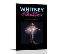 HUYEHEHERRY Whitney Houston Poster Wall Art Canvas Cover Vintage Aesthetic Design Poster Decorative Painting for Living Rooms 12x18inch(30x45cm) Frame-style
