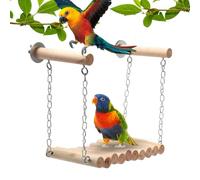 Huyeruie Wooden Bird Swing - Suspended For Domestic Bird Cages | Swing For Standing Chew Parrots | Cage For Parrots | Parrot Toys I
