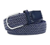 Huyfhksd Multicolored Elastic Woven Golf Belts Casual Braided Stretch Belt for Men and Women, A-blue and White, for Waist Size 36"-39"