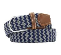Huyfhksd Multicolored Elastic Woven Golf Belts Casual Braided Stretch Belt for Men and Women, Navy Grey, for Waist Size 40"-43"