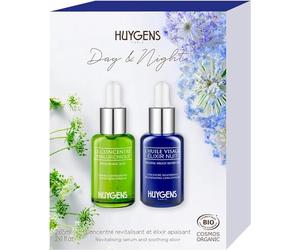 HUYGENS - Night & Day Duo - 2 Organic Serums - 2x15mL - Hyaluronic Acid Concentrate & Elixir Night Concentrate - 100% natural - Vegan - Made in France