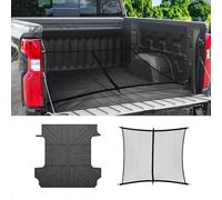 HUYINPJ Truck Bed Mat and Net Compatible with 2019-2025 Chevrolet Silverado 1500 5.8FT Truck Bed Replacement, Truck Net TPE Cargo Bed Liner All Weather Cargo Mat for Chevy Silverado Accessories