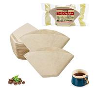 HUYIWEI Paper Coffee Filters, Pack of 100 Disposable Coffee Filters for the Kitchen, 1 x 4 Gourmet Filter Bags, Suitable for Friends Meetings and Office, Natural Wood Colour (2-4 Cups)