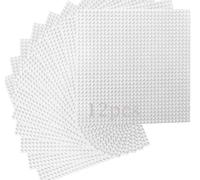 HUYIYI 12 Plate Set, Compatible with Most Brands, 25.5 x 25.5 cm, Classic White Base Plate for Constructions and Other Sets